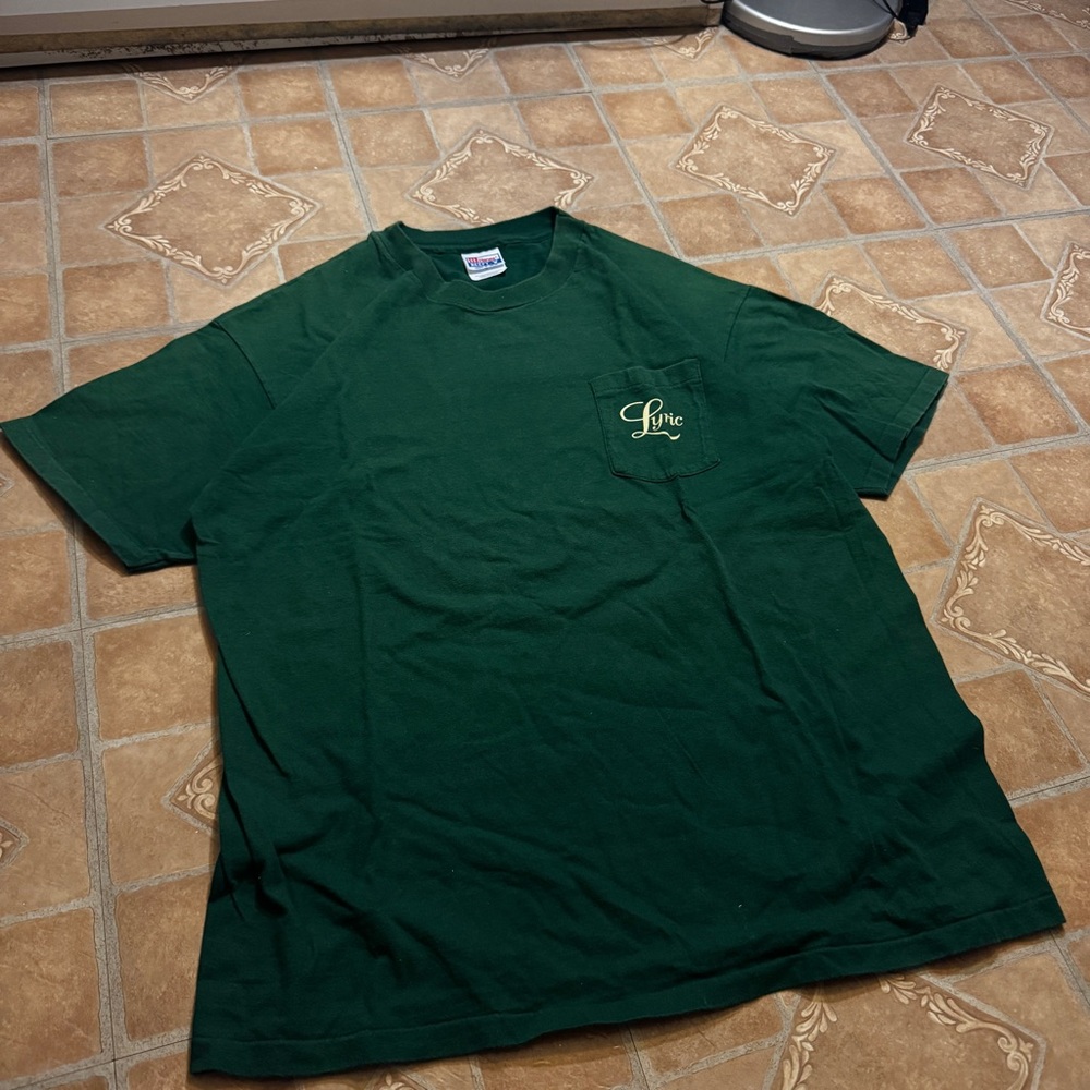 Vintage 90s Hanes Beefy-T Sailboat Graphic Shirt - green - Size XL.